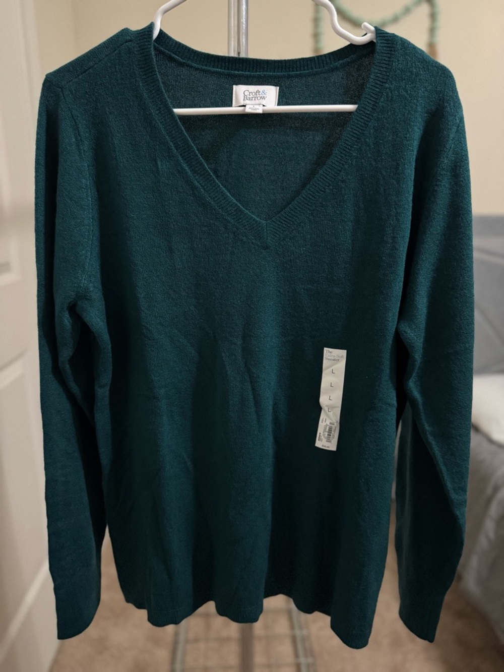 croft & barrow Women's V-Neck Sweater - Teal